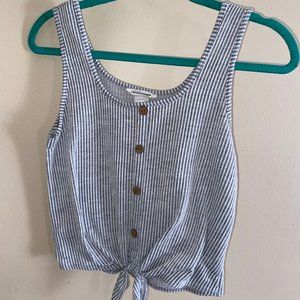 tied striped tank top